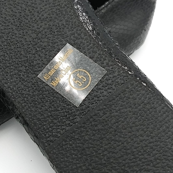 COCO Jumbo Black Snake Skin Pointed Toe Flat Shoe - Picture 10 of 12